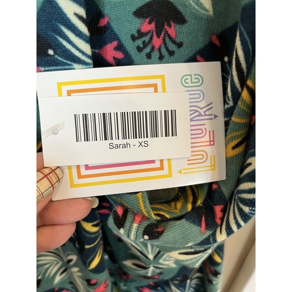 Lularoe Sarah Duster Long Cardigan Pocket Diamond Size Extra Small NWT - Picture 7 of 10